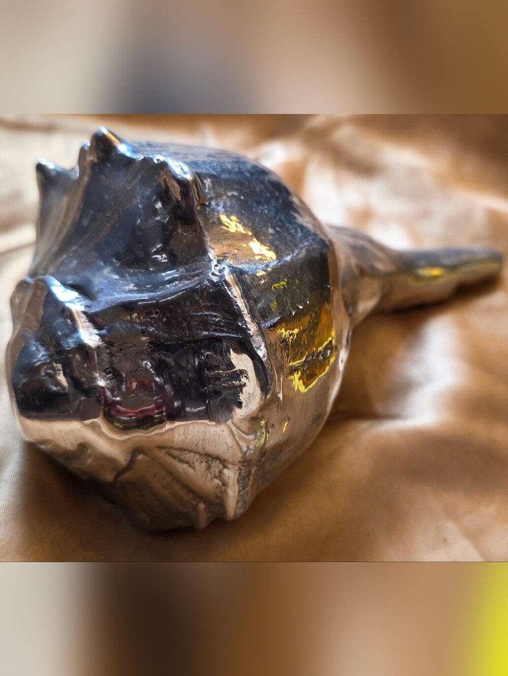 Cast Metal Shell Sculpture Decorative Accent - Picture 4 of 10